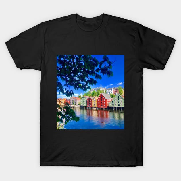 Colorful Houses in Norway T-Shirt by Raiza